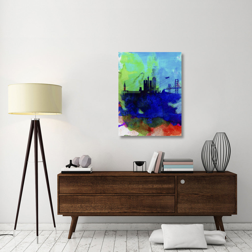 "San Francisco Watercolor Skyline 2" Fine Art Print