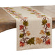 Fall Leaf Design Embroidered Table Runner, Natural, 16"x72"