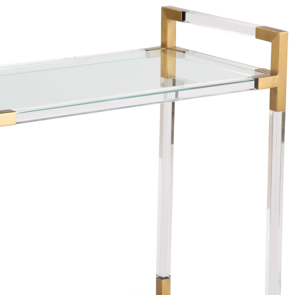 Americano Bar Cart, Natural Brass