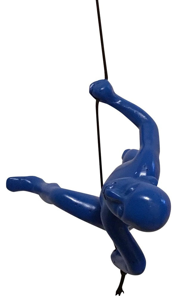 BLUE Climbing Man Position 1- HANGING WALL ART!