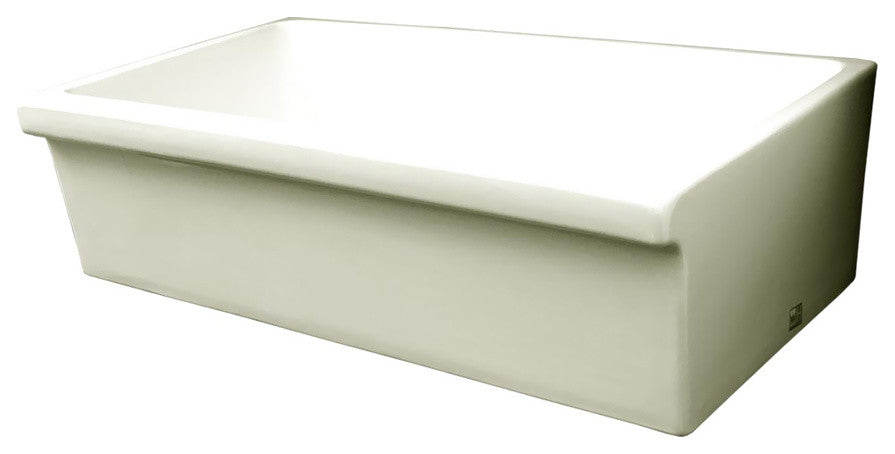 Large Quatro Alcove Reversible Fireclay Sink, Biscuit