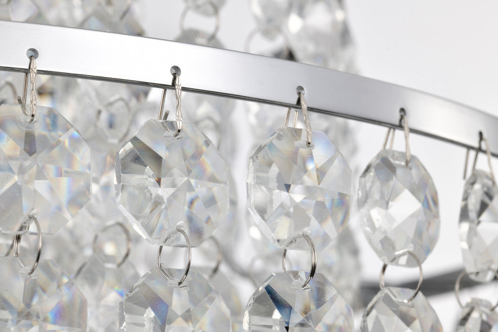 4-Light Chrome Modern Glam Chandelier With Tier Cascading Crystals