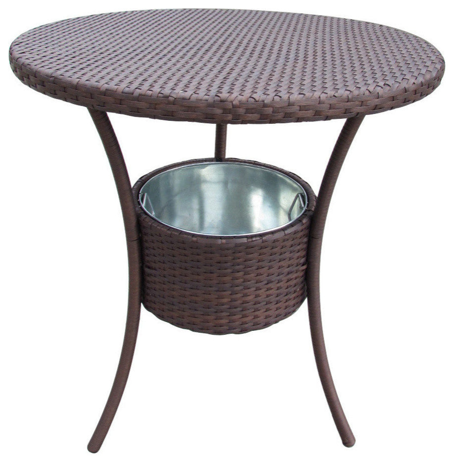GDF Studio Tampa Bay Multi Brown Pe Table, Ice Pail