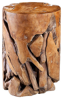 Teak Chunk Side Table, Round