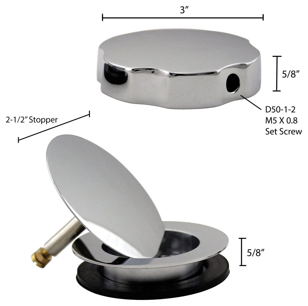 European Style Trim For Cable Drive Bath Waste In Polished Chrome