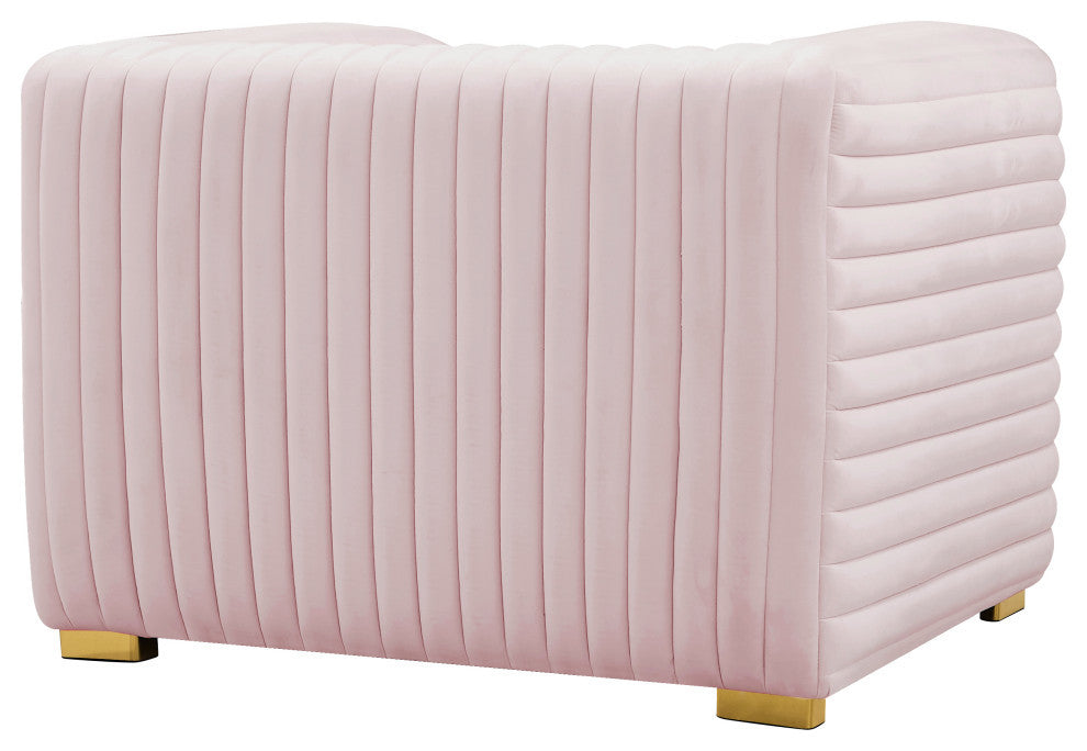 Ravish Velvet Upholstered Chair, Pink, Chair