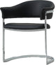 HomeRoots 30" Black Leatherette and Stainless Steel Dining Chair