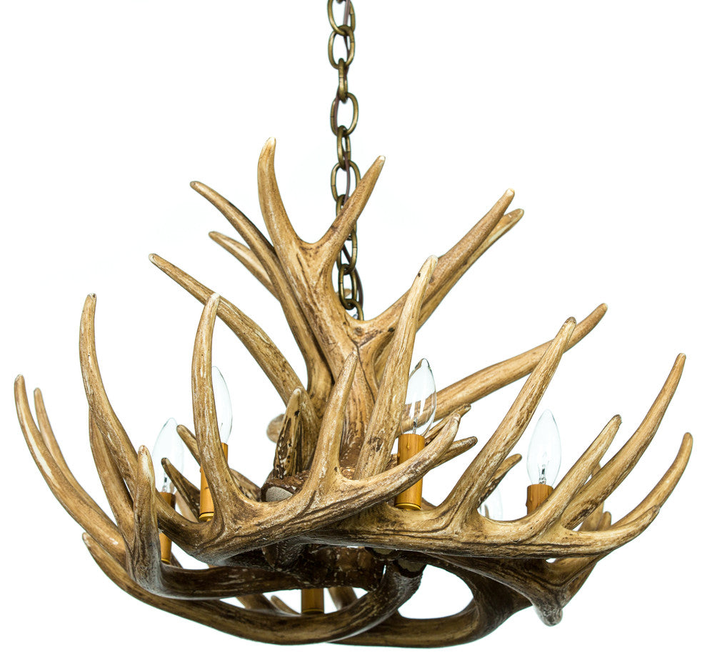 Whitetail Deer 9 Antler Cascade Chandelier
