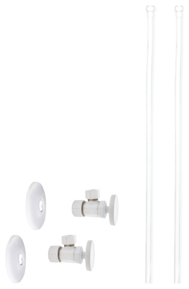 Faucet Kit - 5/8" Od X 3/8" Od X 20" Bullnose In Oil Rubbed Bronze, Powder Coated White