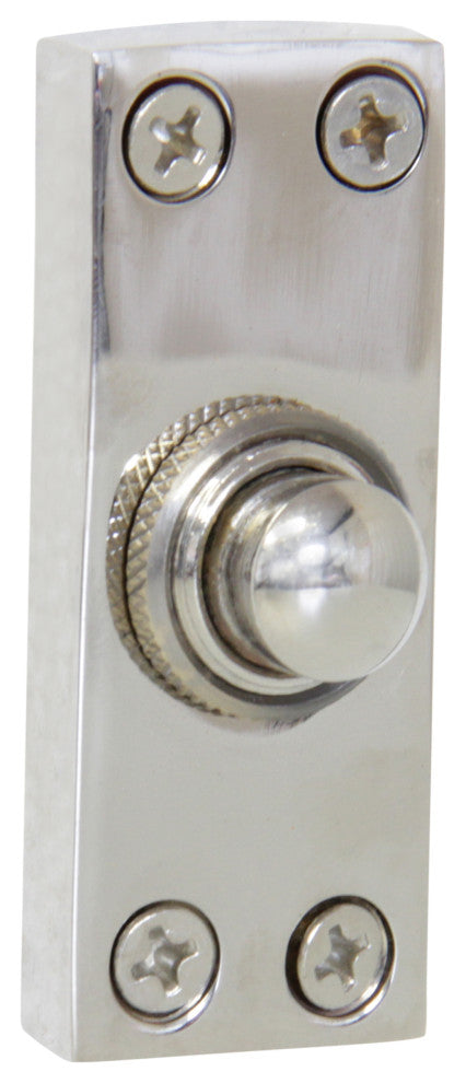 Elegant Decorative Brass Doorbell Push Button, Polished Nickel