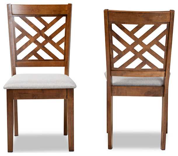 Chipman Modern Gray and Walnut Brown Dining Chair, Set of 2