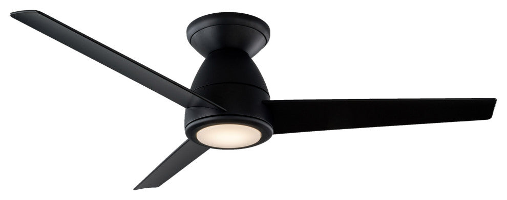 Tip Top 3-Blade Smart Flush Mount Ceiling Fan 44" Matte Black, 3000K LED Kit