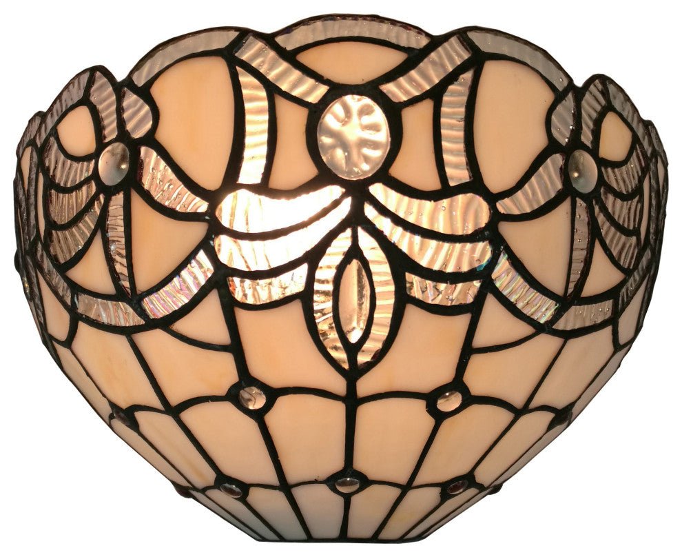 Amora Lighting AM280WL12 Tiffany Style White Wall Sconce 12"