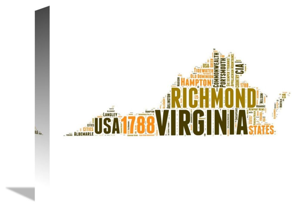 "Virginia Word Cloud Map" Fine Art Print