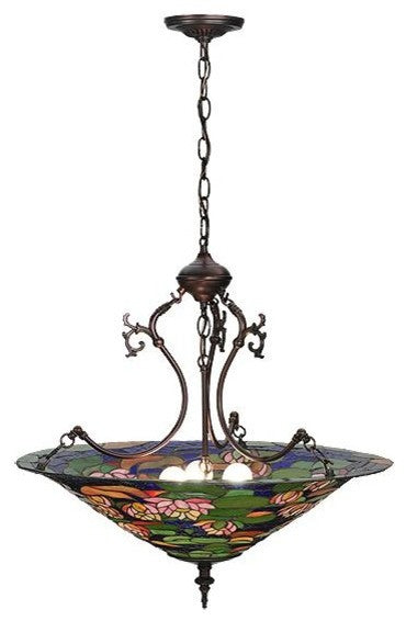 Meyda lighting 32313 24"W Tiffany Pond Lily Inverted Pendant.602