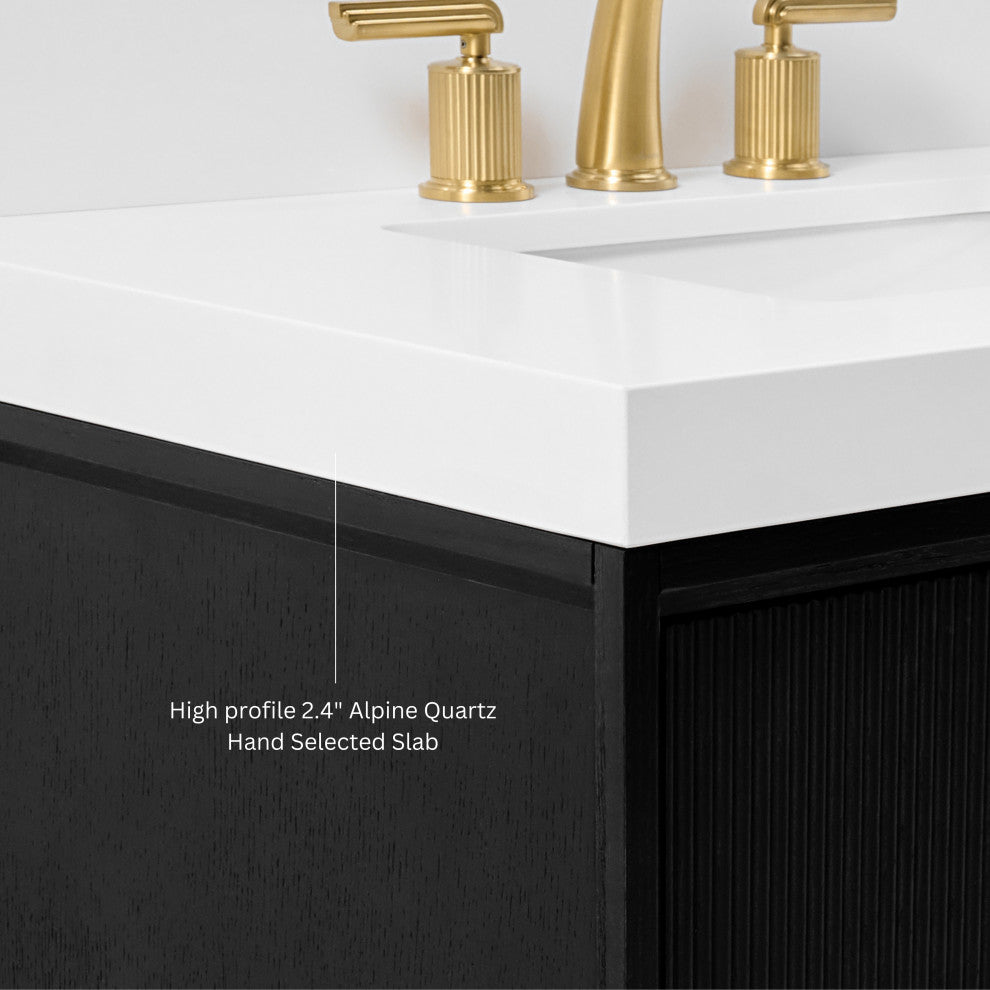 Momo Bathroom Vanity Set, Black Oak, 36"