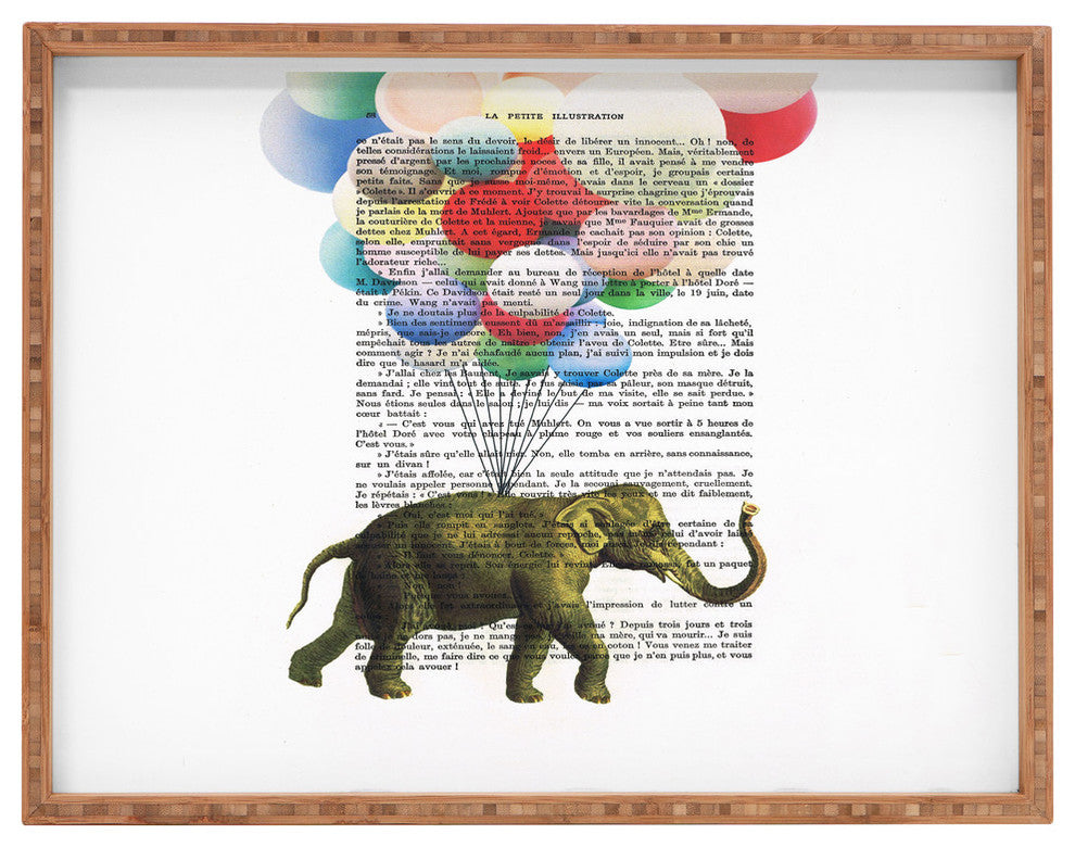 Deny Designs Coco De Paris Flying Elephant Rectangular Tray