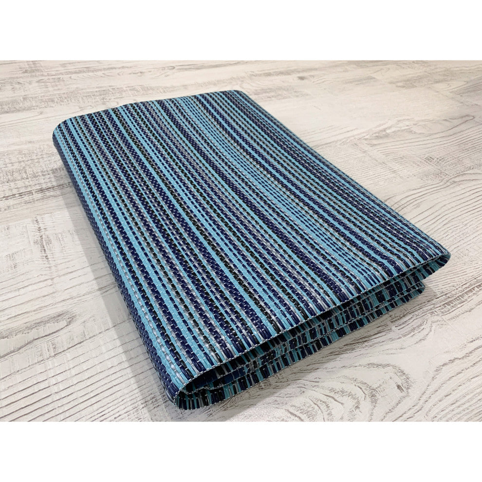 Sheffield Contemporary Stripes, Navy/Aqua, 8'11"x11'10"
