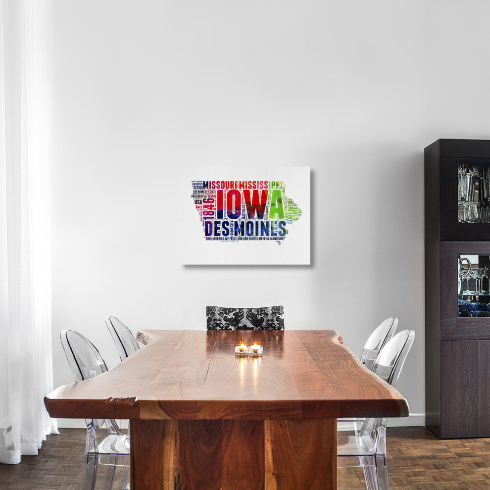 "Iowa Watercolor Word Cloud" Fine Art Print