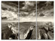 "Aerial View of Ocean Road Black" Metal Wall Art, 3 Panels, 36"x28"