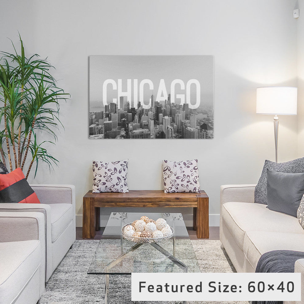 "Black and White Chicago" by 5by5collective, 40x26x1.5