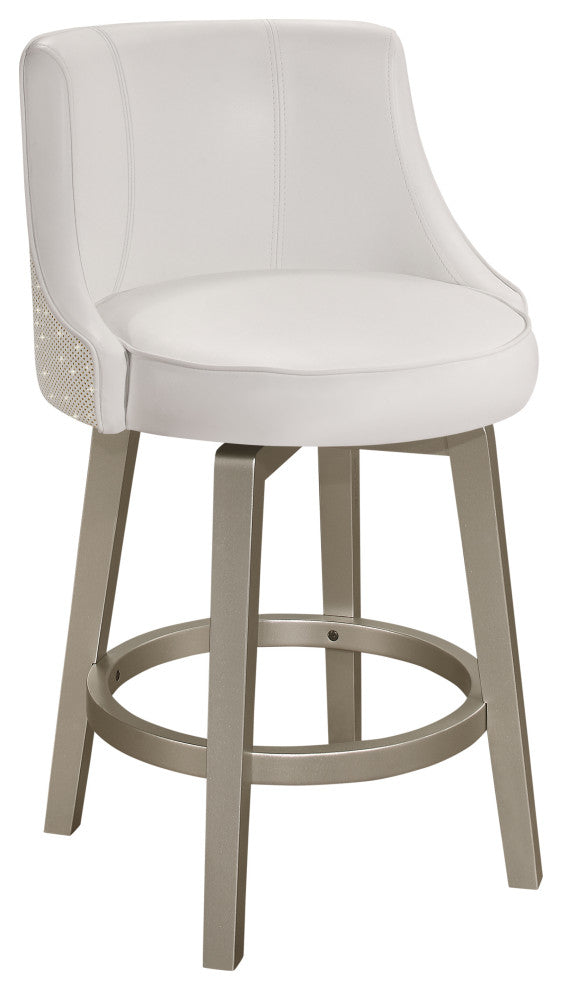 Hillsdale Stonebrooke Wood and Upholstered Swivel Stool, Counter Height