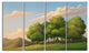 "Green Mounds With Green Trees" Landscape Wall Art Print, 4 Panels, 48"x28"