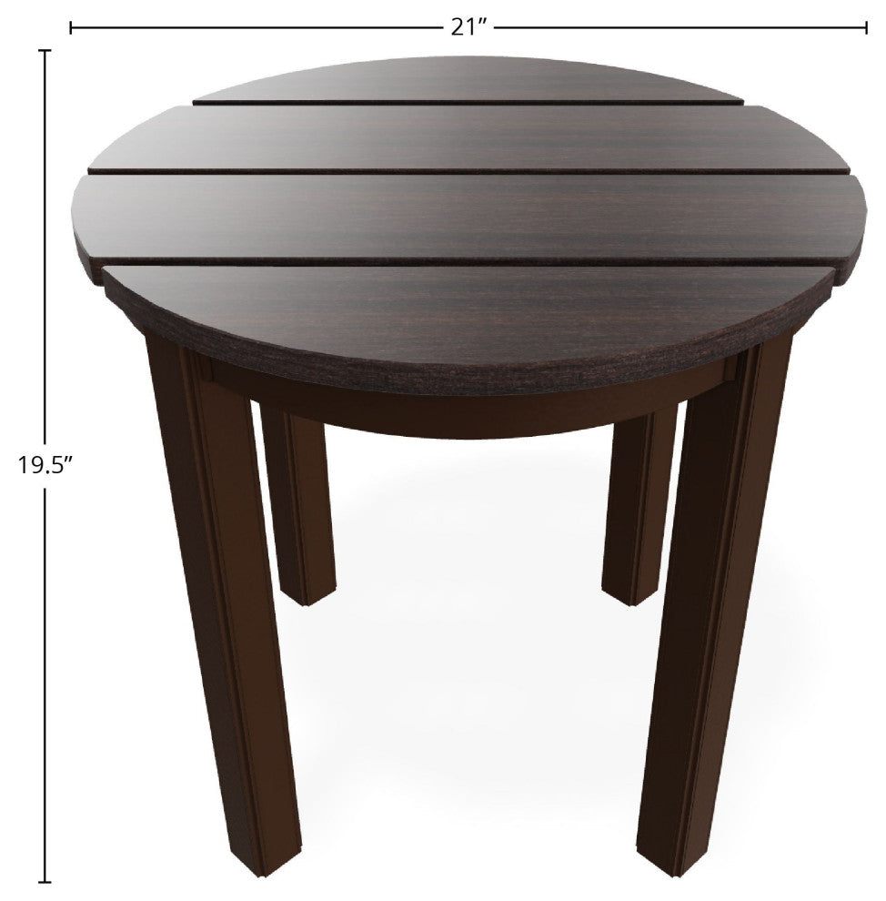 21" Round Rustic Outdoor End Table, Kona