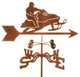 Snowmobile Weathervane With Deck Mount
