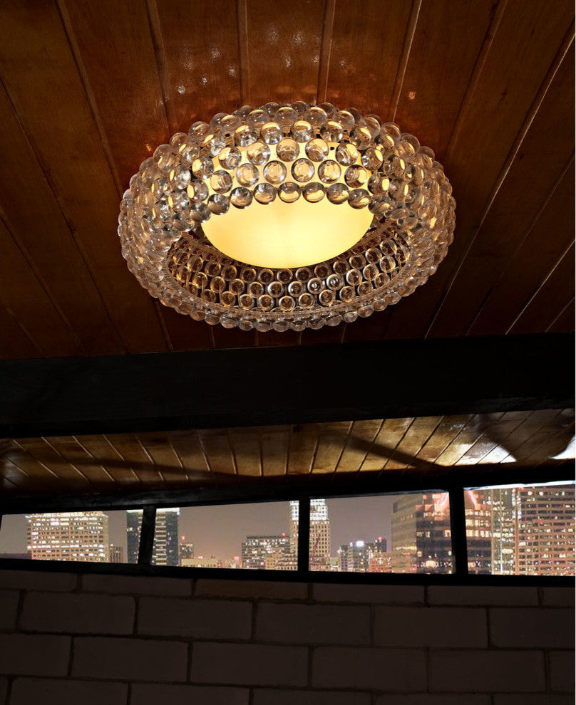 Modern Contemporary Living Dining Room 26" Ceiling Light Fixture Clear