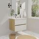 Wall-Mounted Bathroom Vanity Set with Integrated Ceramic Sink, White, 24"