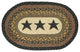 Black Stars Hand Printed Oval Sample Rug