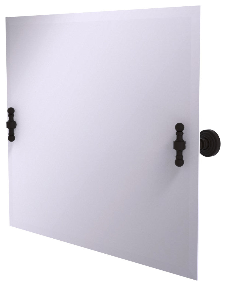 Frameless Landscape Beveled Edge Tilt Mirror, Oil Rubbed Bronze