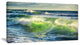 "Sunrise And Shining Waves in Ocean" Beach Canvas Wall Art, 32"x16"