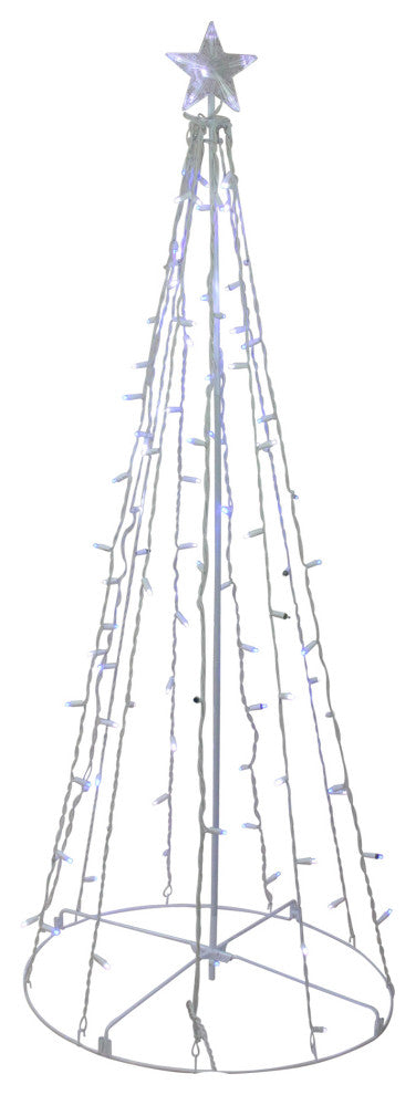 5' Blue and White LED Lighted Twinkling Show Cone Christmas Tree Decoration