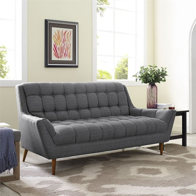 Modern Gray Response Upholstered Fabric Loveseat
