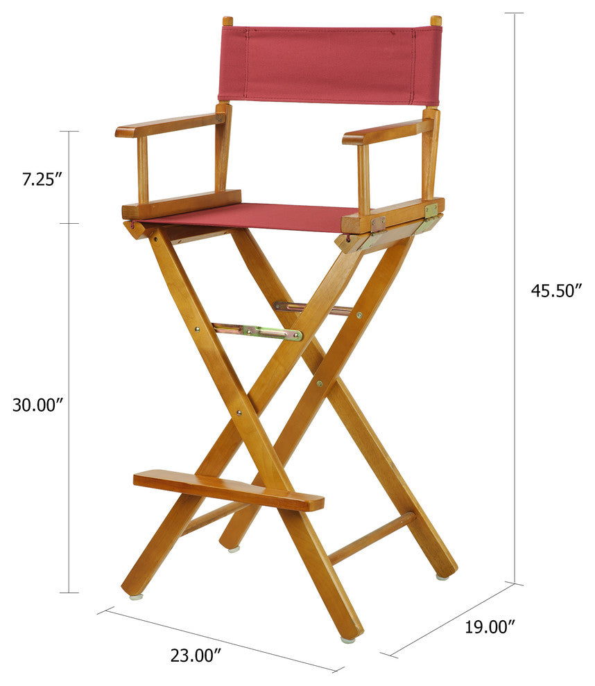 030" Director's Chair Honey Oak Frame-Burgundy Canvas