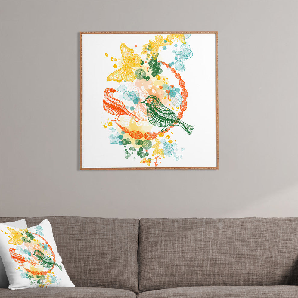 Deny Designs Jenean Morrison Flower And Flight Framed Wall Art