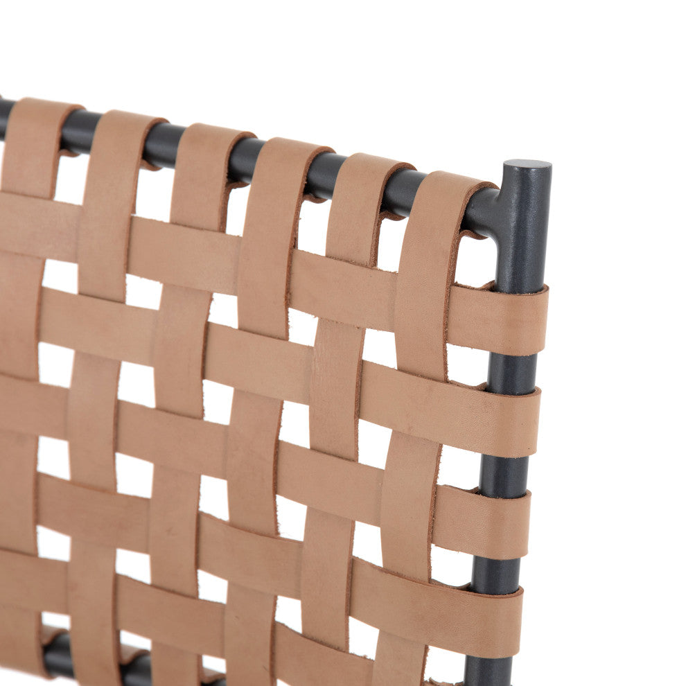 Garza Stool, Natural Leather, Counter