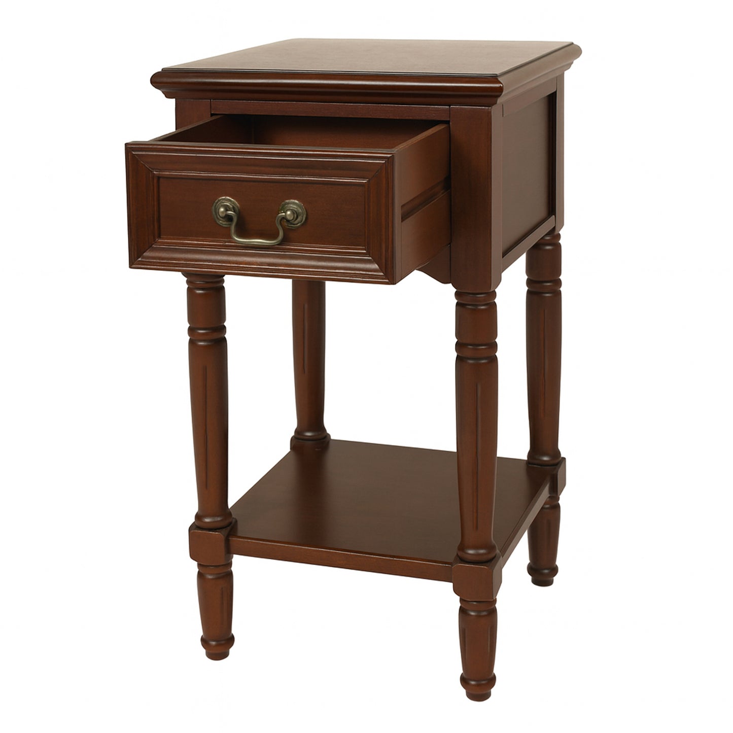 Urban Designs Solid Wood Night Stand Table, Dark Brown