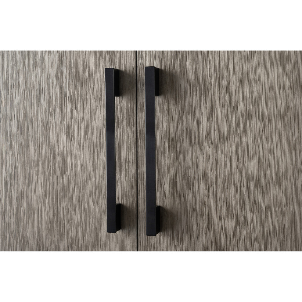 Vanity Art Bathroom Vanity With Sink, Driftwood Gray, 72", Double Sink, Matte Black