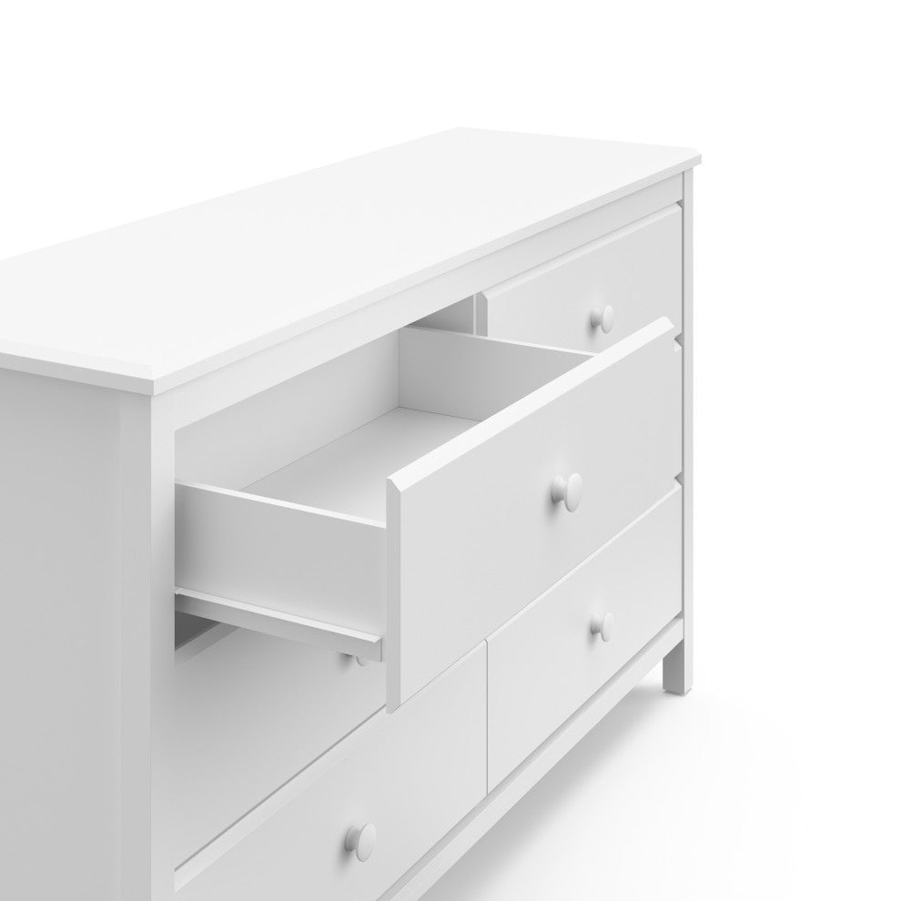Storkcraft Alpine 6 Drawer Double Dresser, White