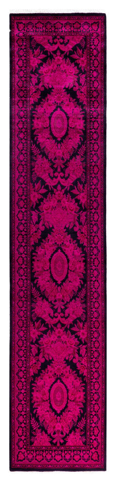 Overdyed One-of-a-Kind Hand-Knotted Area Rug Pink, 2' 6" x 12' 3"