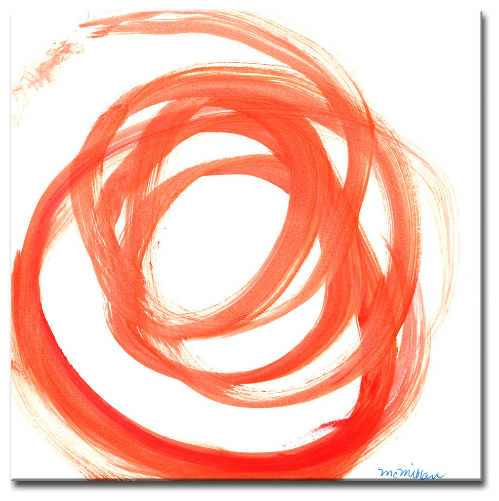 Orange Swirl II' Ready2HangArt Canvas by Leslie Owens, 16"x16"