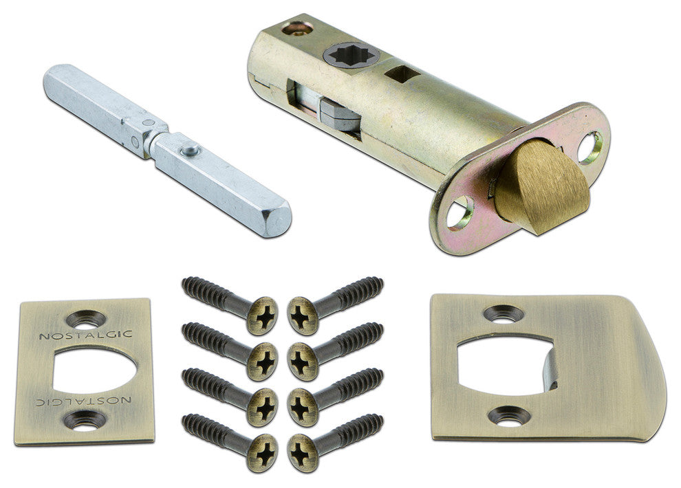 Prairie Plate Single Dummy Porcelain Door Knob, Antique Brass