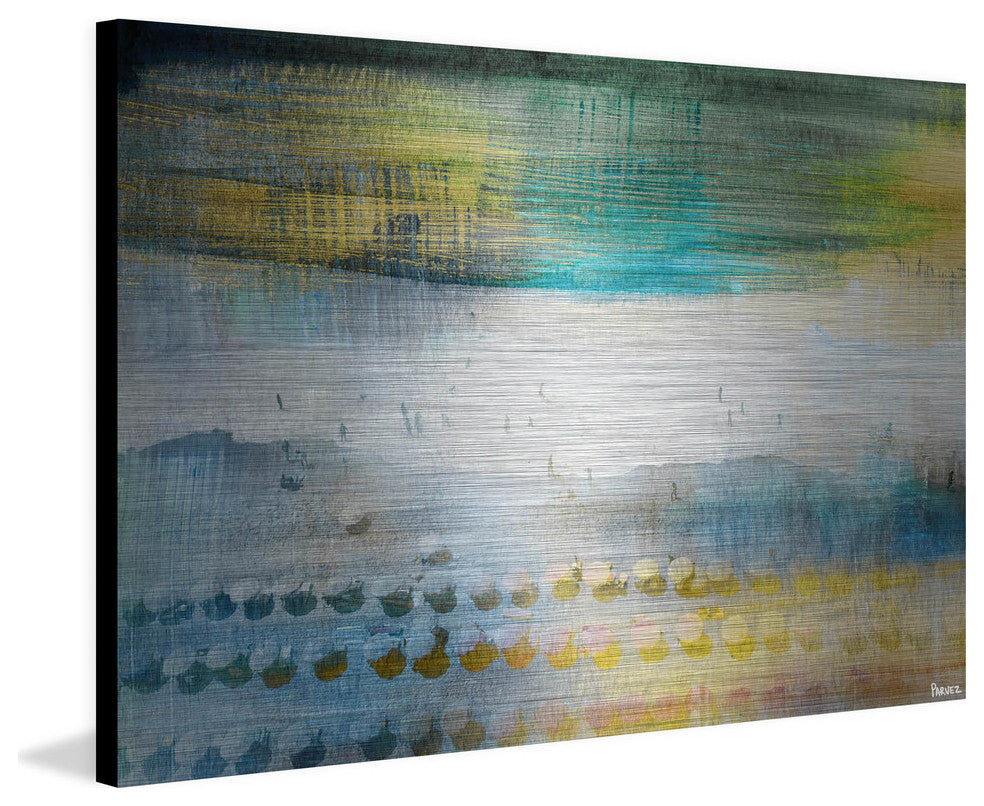 "Under Umbrellas" Painting Print on Brushed Aluminum, 45"x30"