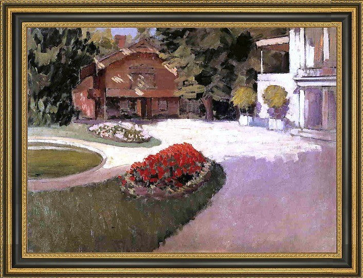 Gustave Caillebotte Garden at Yerres Framed Premium Canvas Print, 18"x24"