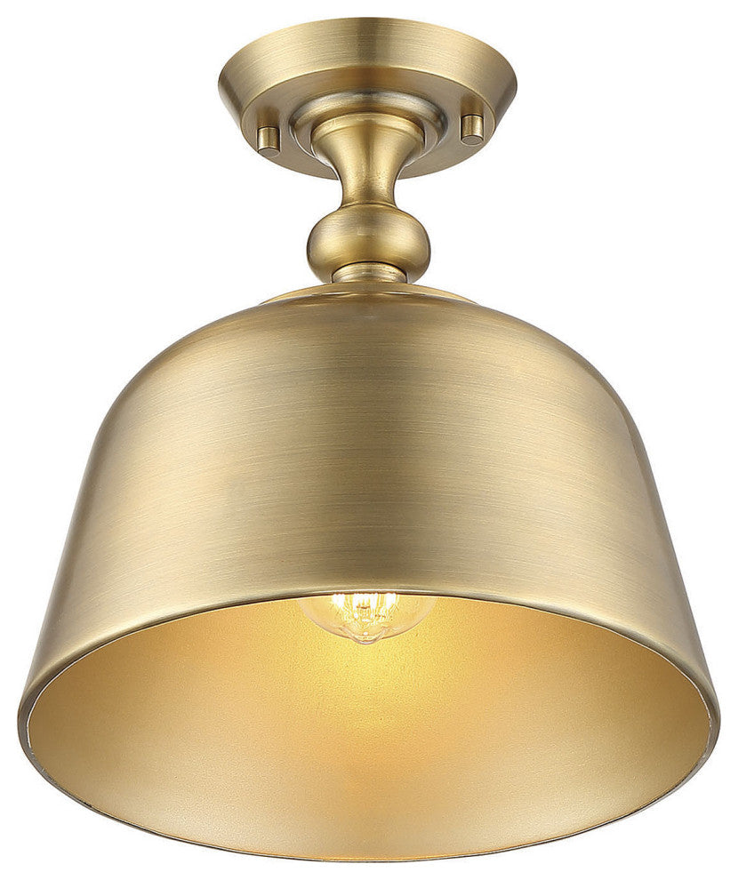 Berg Warm Brass 1-Light Semi-Flush