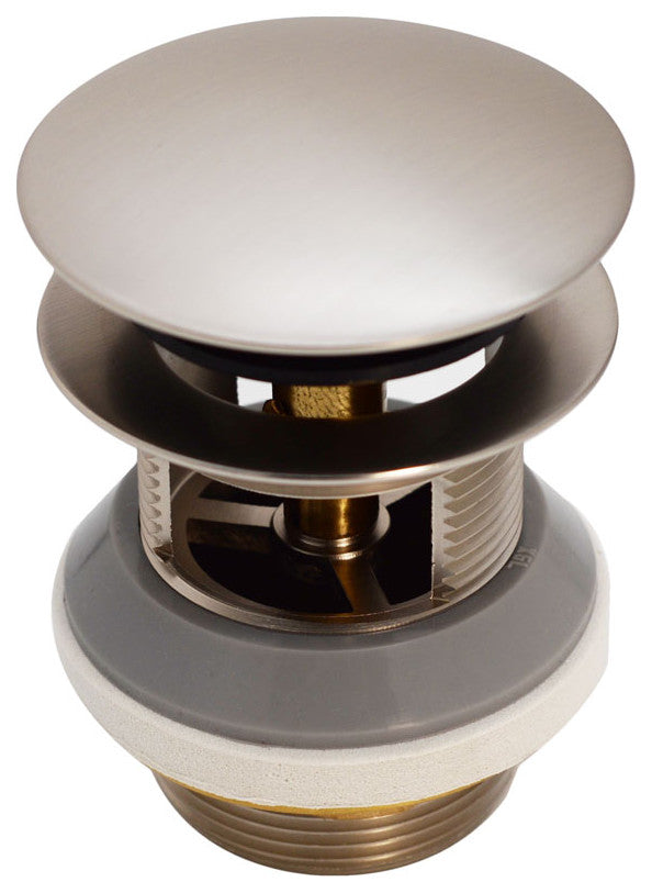 Tip Toe Integrated Overflow Bath Drain In Polished Nickel, Satin Nickel