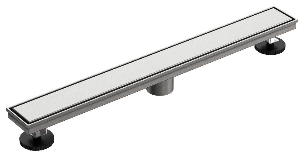 24" Stainless Steel Linear Shower Drain, Tile-In Pattern, Brushed Nickel